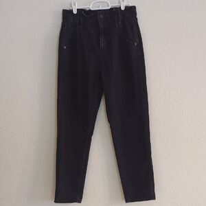 American Eagle Mom Jean Pleated Black High-Waisted Jeans - Size 4